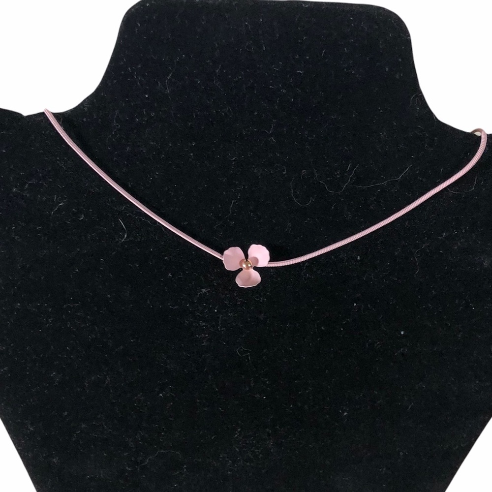 Shiraleah Anthropologie Necklace Flower Fiore Mauve Pink Cord Spring Pink Floral